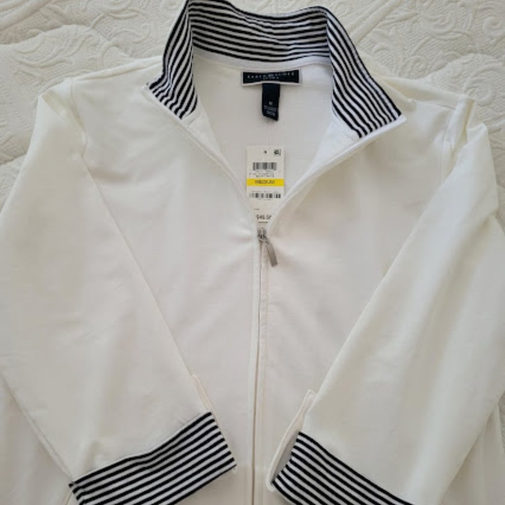 Karen Scott Sport Mock-Neck Front Zip Sweatshirt